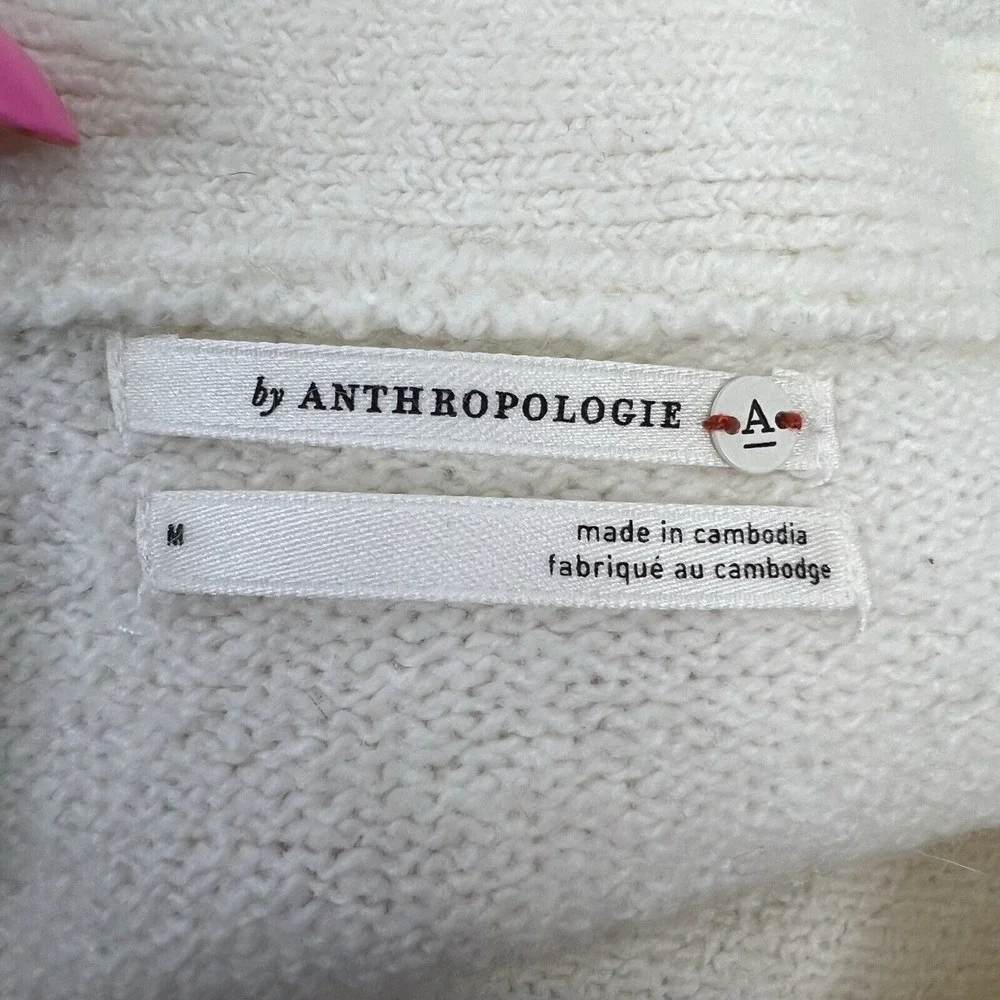 Anthropologie Size M Naomi Sweater Merino Wool Blend Boat Neck Oversized Slouchy